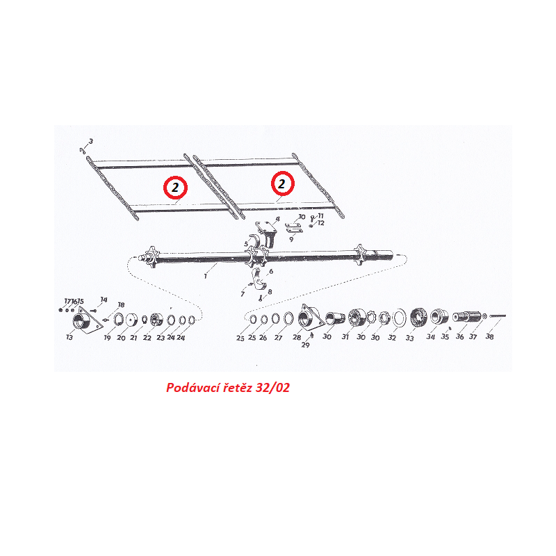 Podávací řetěz 02/22 988293000 RM2-045