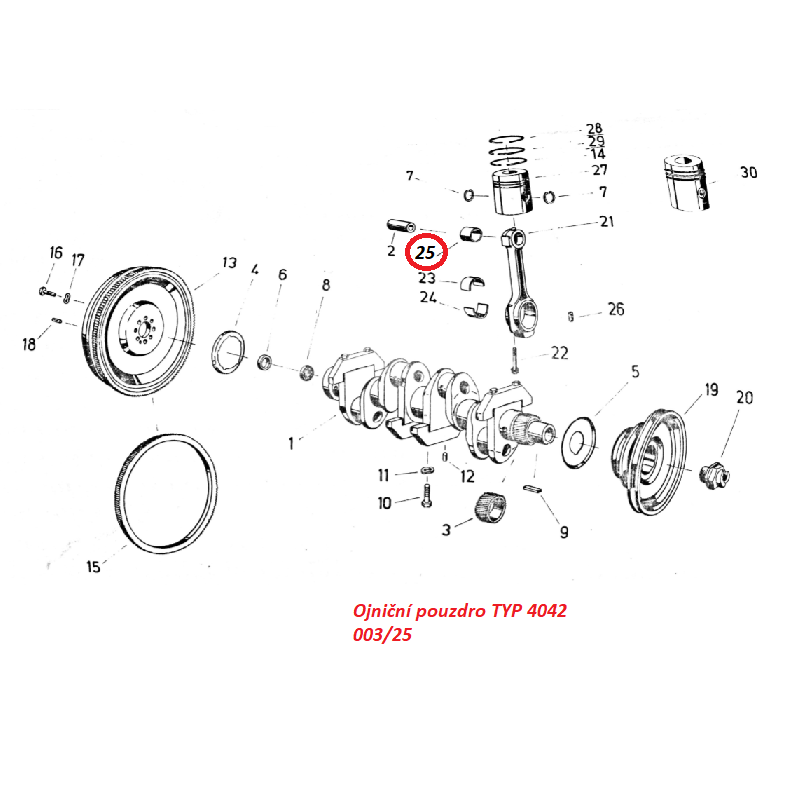 Ojniční pouzdro TYP 4042 1300/24 1215153361 Fortschritt ZT 320, ZT 323, ZT 325