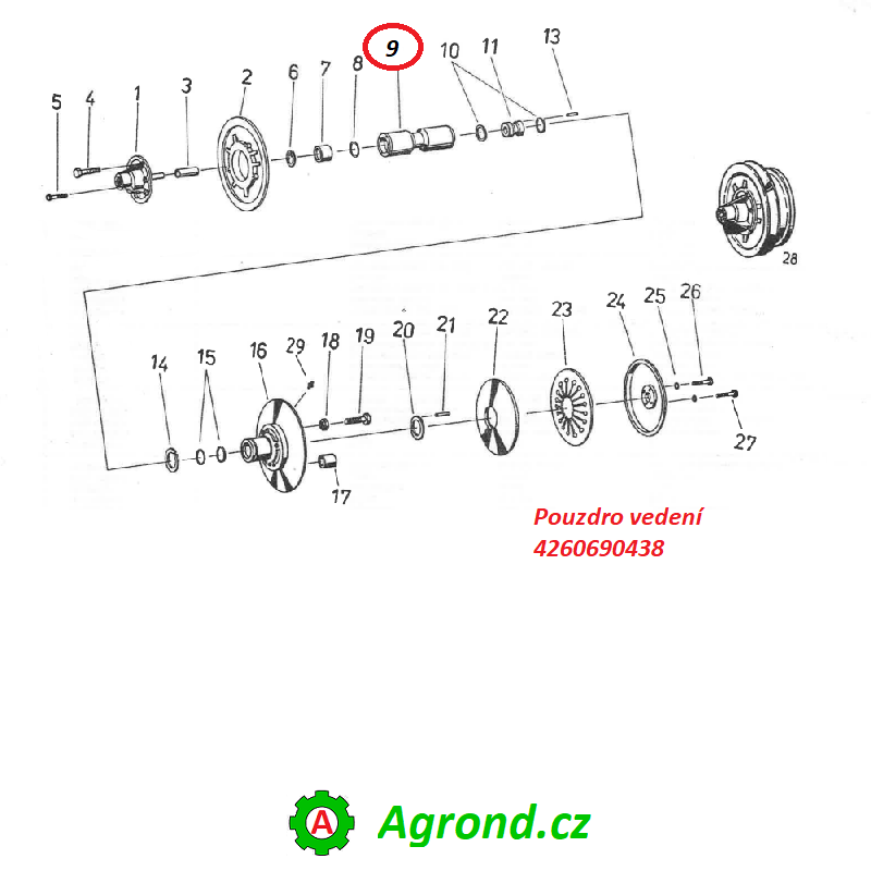 Pouzdro vedení 083/09 4260690438 Fortschritt MDW 525