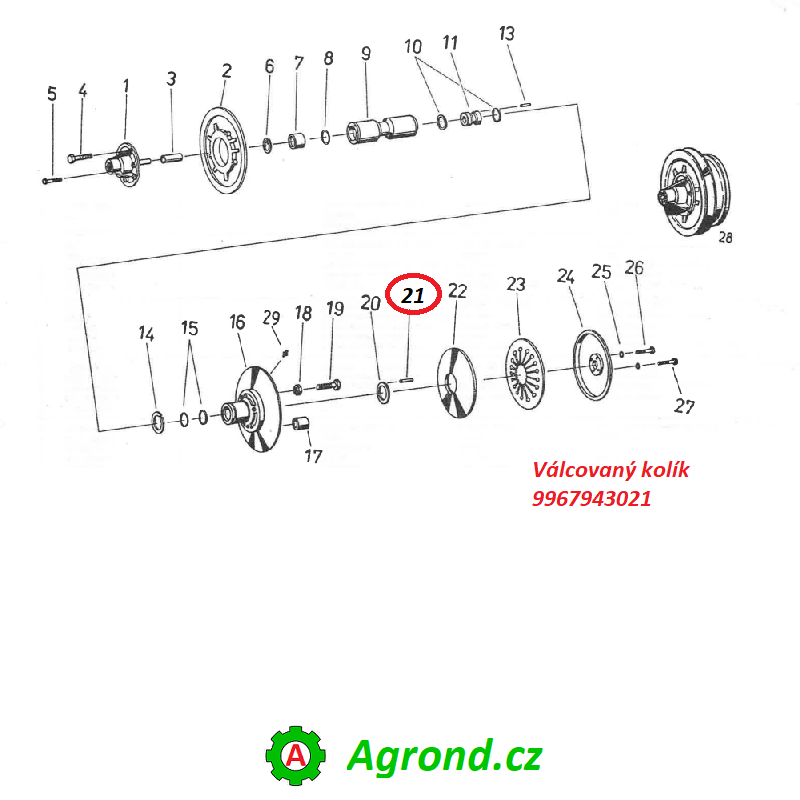 Válcovaný kolík 4x12 083/21 9967943021 Fortschritt MDW 525