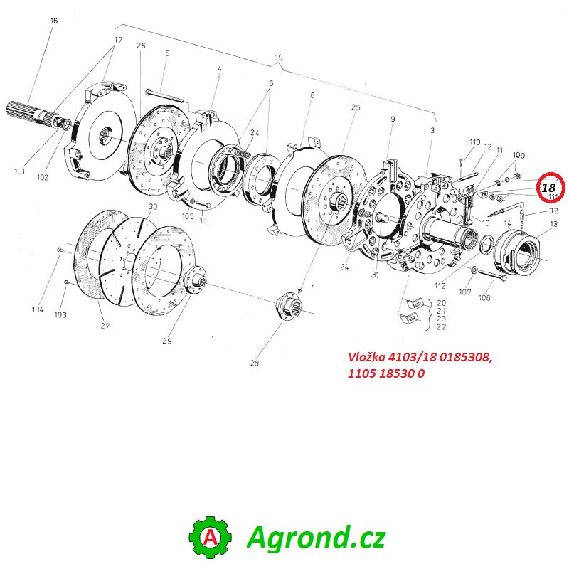 Vložka 4103/18 0185308 Fortschritt ZT 320, ZT 323, ZT 325
