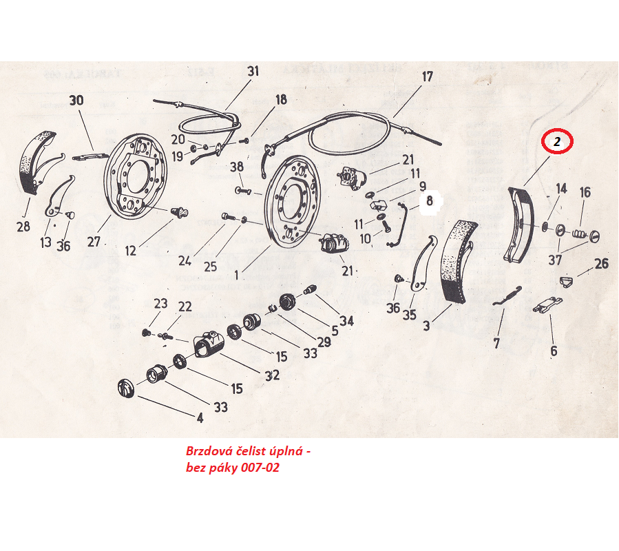 Brzdová čelist úplná 007/02 4221658604 Fortschritt E 512