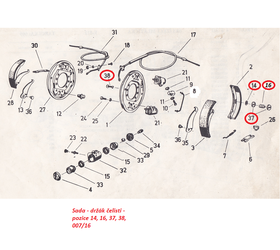 Sada - držák čelisti 007/16 4221658733 Fortschritt E 512