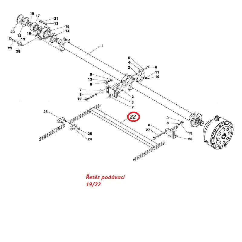 Řetěz podávací 19/22 94300226 RA-80,RA-100