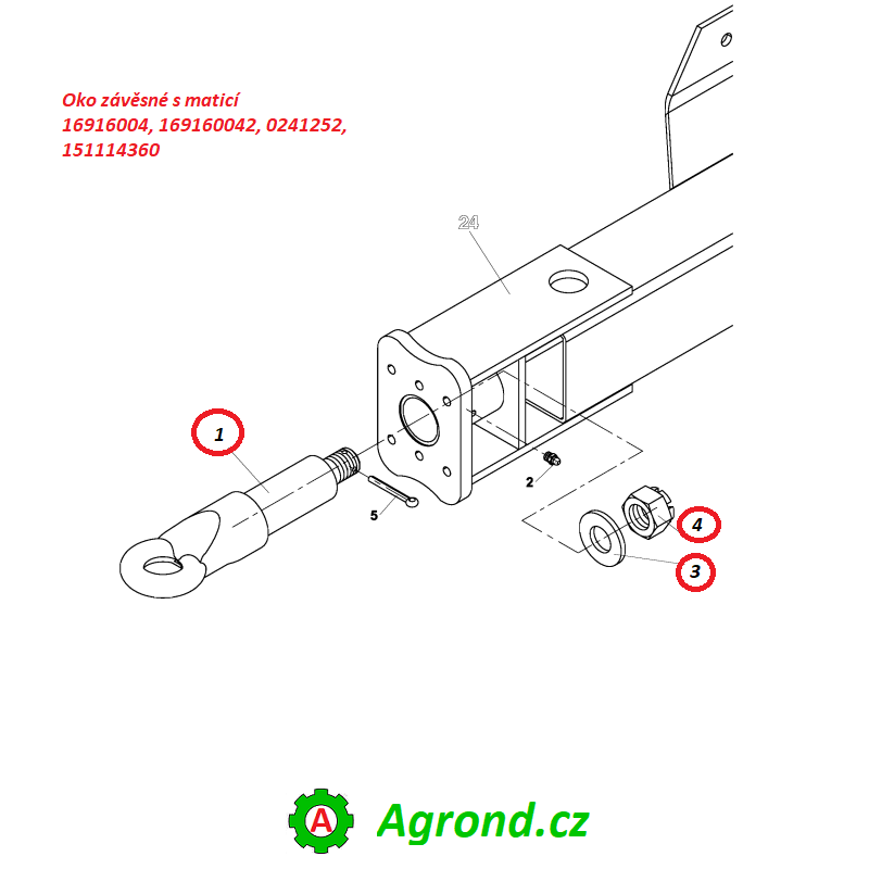 Oko závěsné s maticí 25/01 16916004 RUR-60