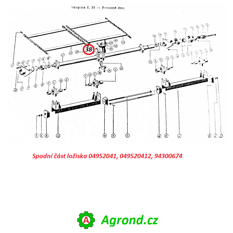 Spodní část ložiska 02/38 04952041 RM2-045