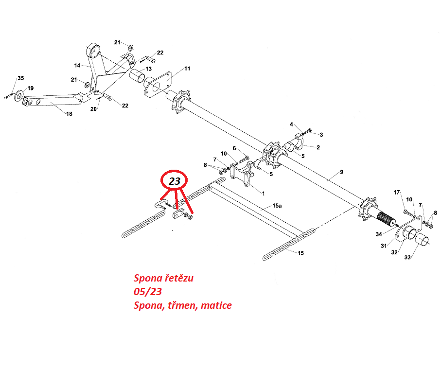 Spona řetězu 05/23 109901100 RUR-55