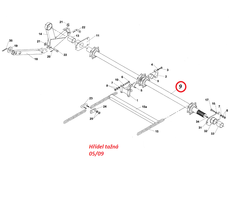 Hřídel tažná 05/09 93424085 RUR-55