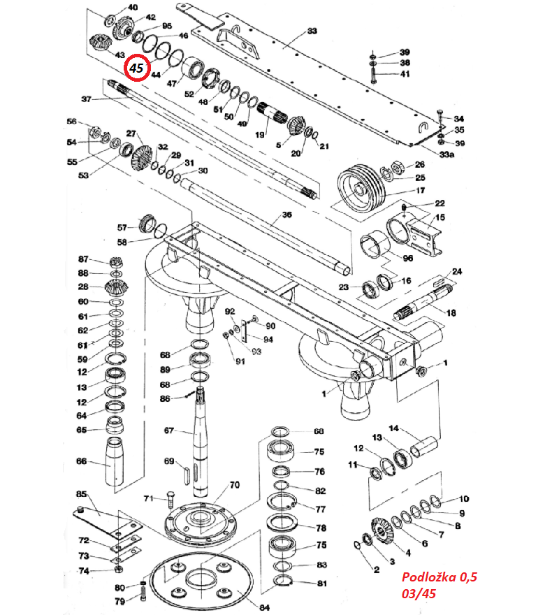 Podložka 0,5 03/45 09220263 ŽTR-165