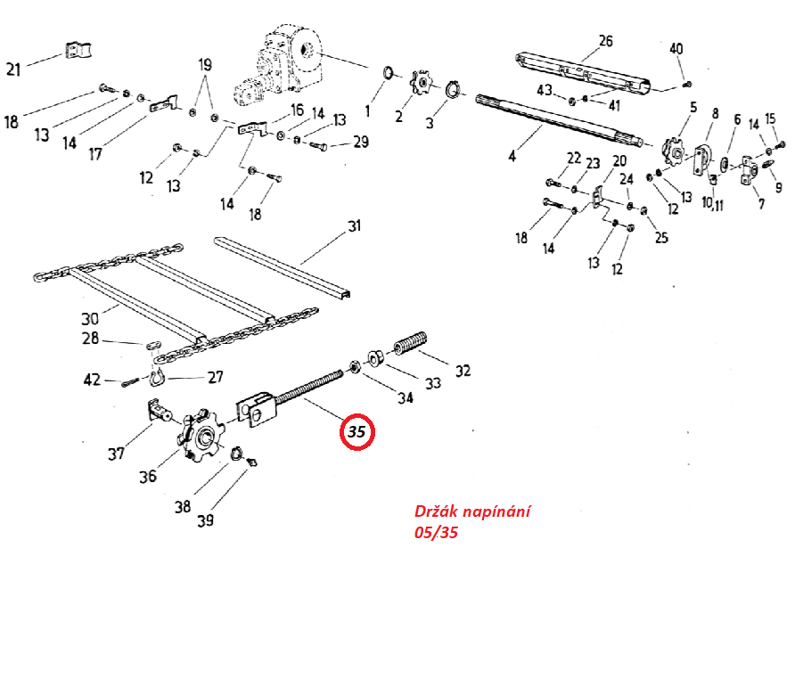 Držák napínání 05/35 0203961950 Fortschritt T 088