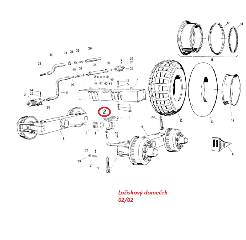 Ložiskový domeček 02/02 0203914630 Fortschritt T 088