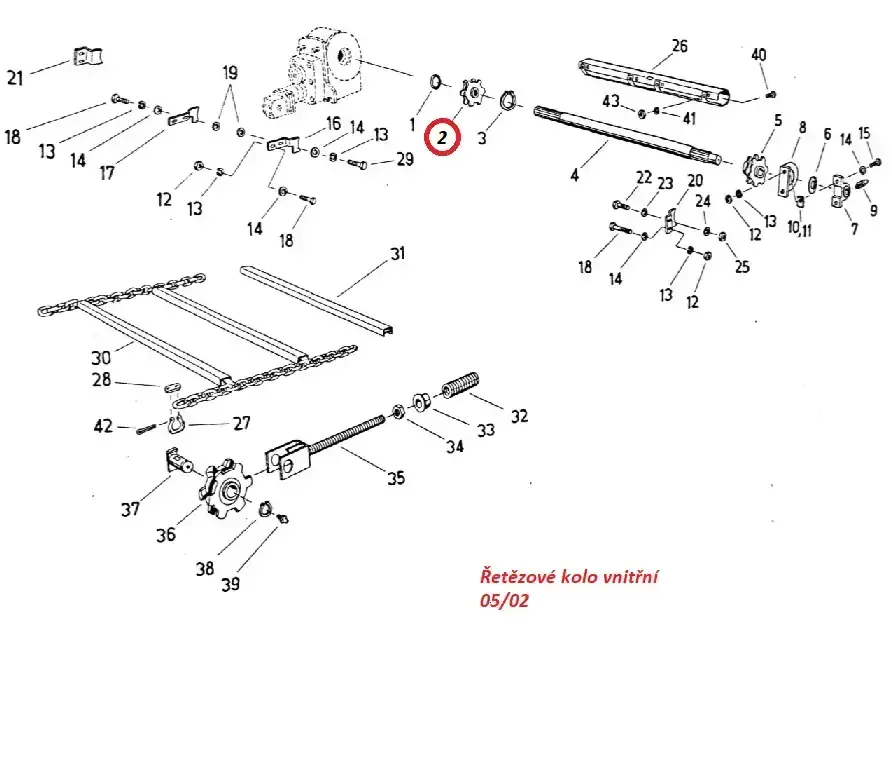 Řetězové kolo vnitřní s osazením 05/02 0203960740 Fortschritt T 088