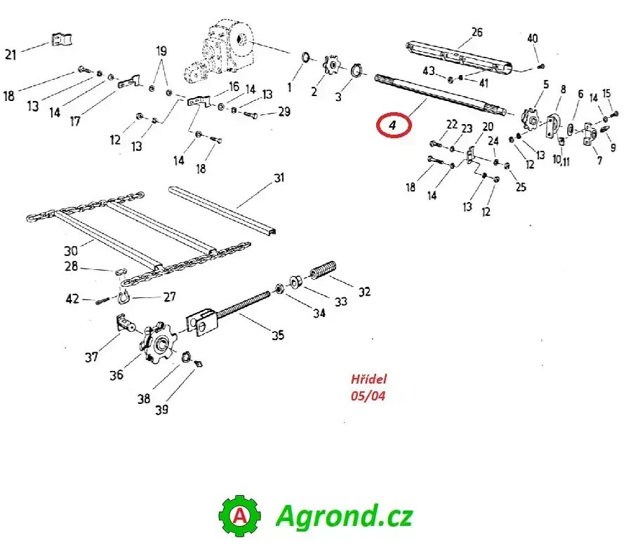 Hřídel 05/04 0203960580 Fortschritt T 088