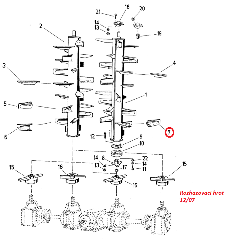 Rozhazovací hrot 12/07 0204028200 Fortschritt T 088