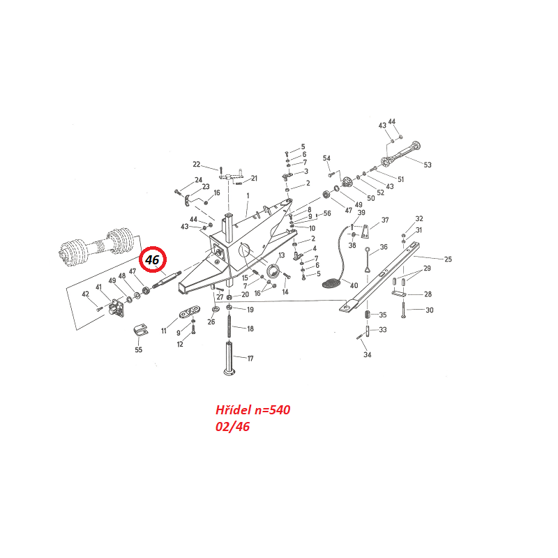 Hřídel n=540 02/46 4330252838 Fortschritt K 454