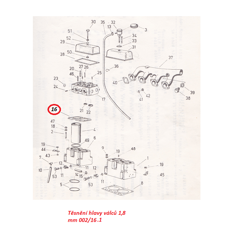 Těsnění hlavy válců 1,8 mm 002/16.1 2701111043