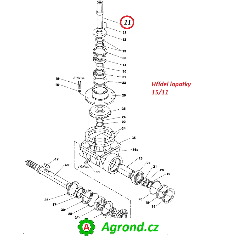 Hřídel lopatky 15/011 13800091 RA-140