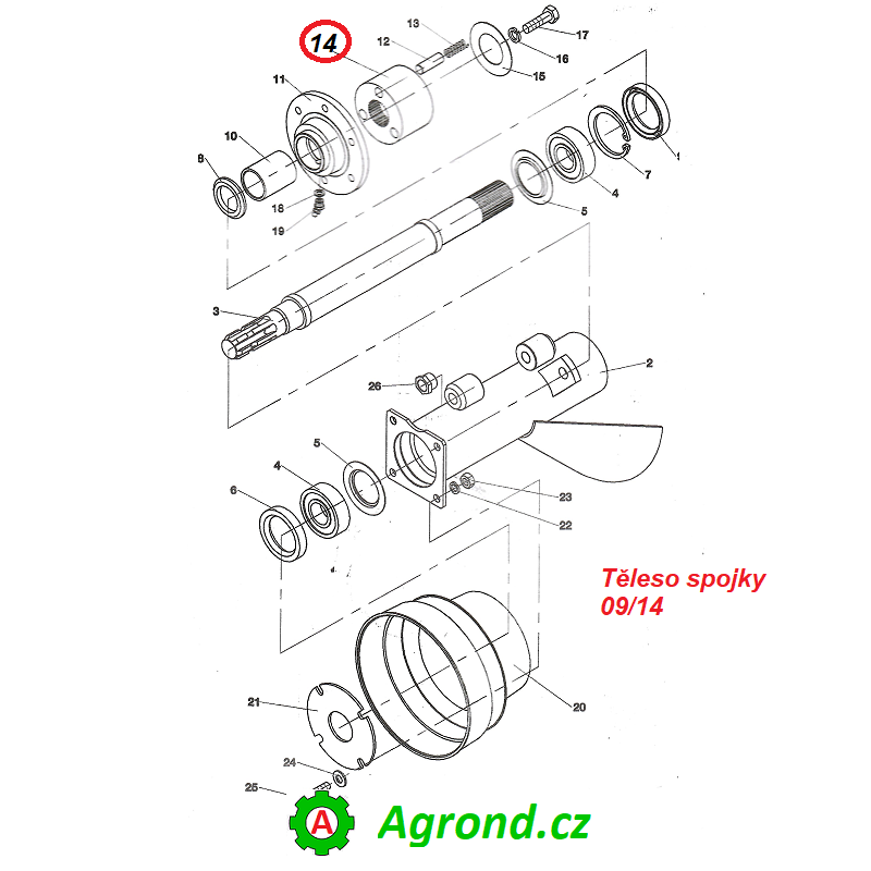 Těleso spojky 09/14 13620002 ŽTR-165