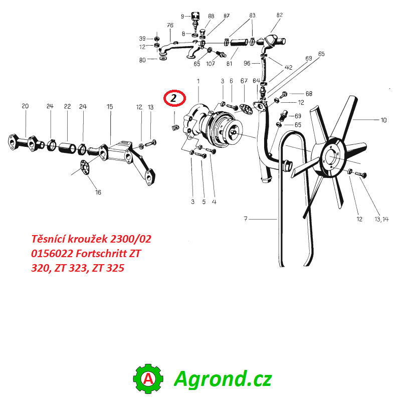 Těsnící kroužek 2300/02 0156022 Fortschritt ZT 320, ZT 323, ZT 325