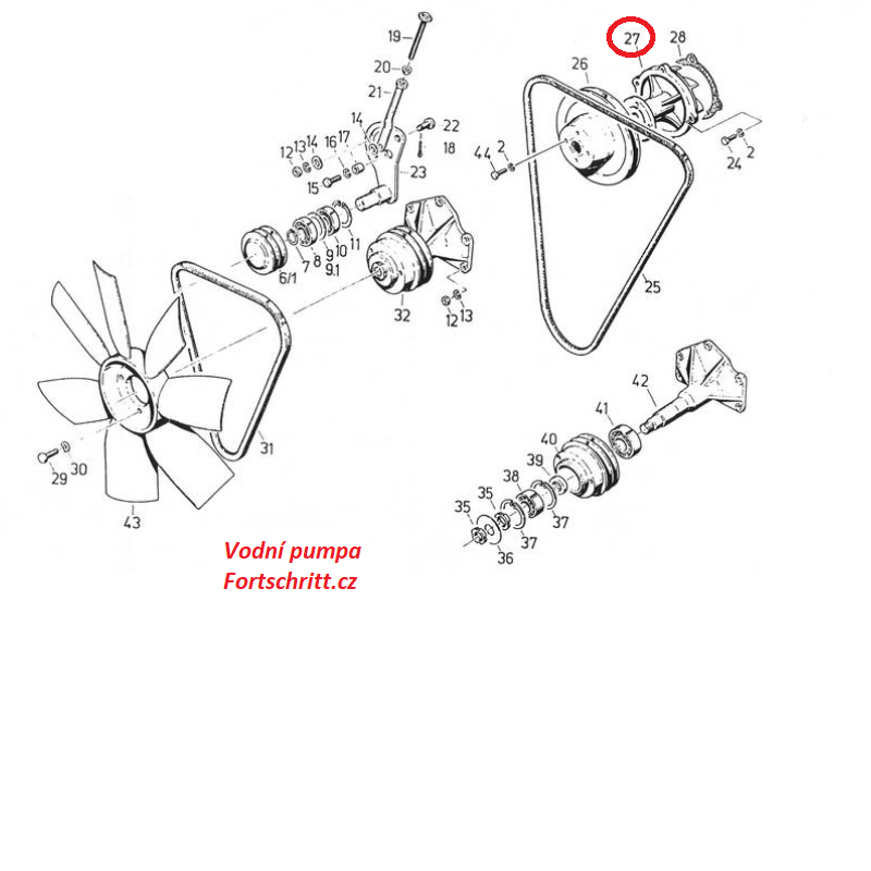 Vodní pumpa 223/27 1233334661 Fortschritt E 524