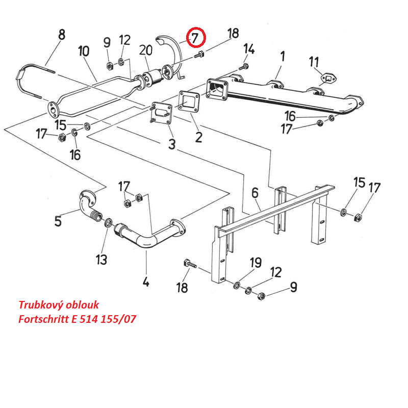Trubkový oblouk 155/07 4221610864 (Fortschritt E 514)