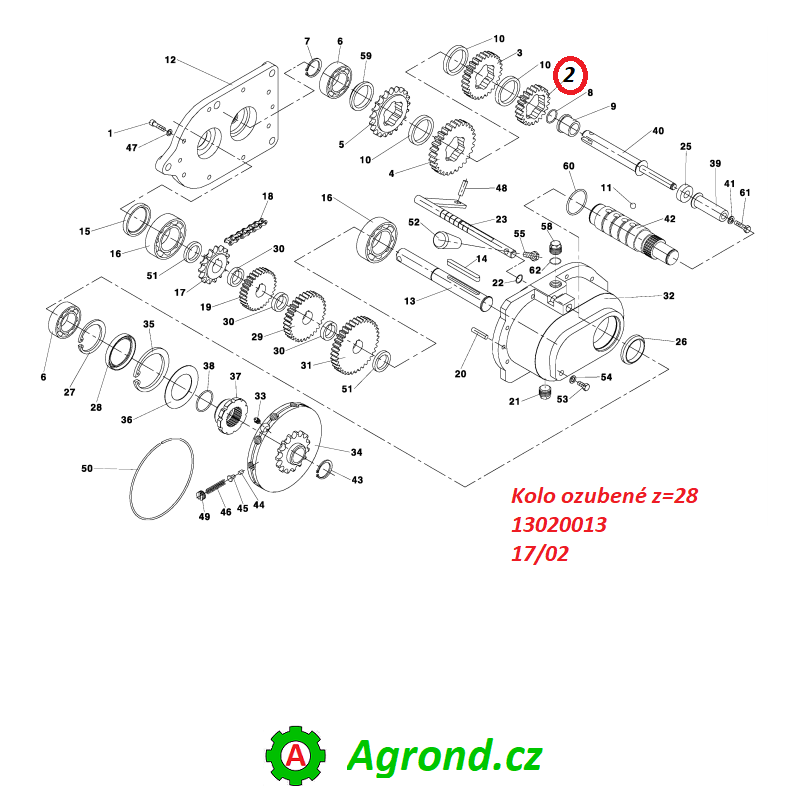 Kolo ozubené z=28 17/02 13020013 RA-80, RA-100