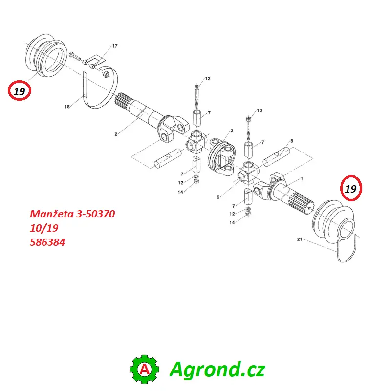 Manžeta 3-50370 10/19 586384 Malotraktor MT8-050.11