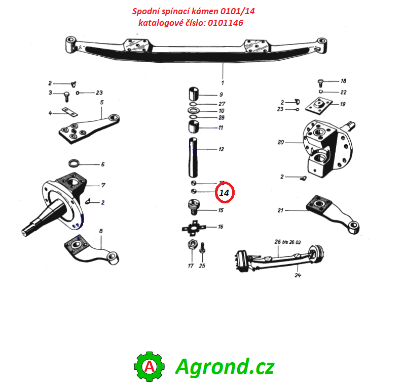 Spodní spínací kámen 21x9 0101/14 0101146 IFA W50