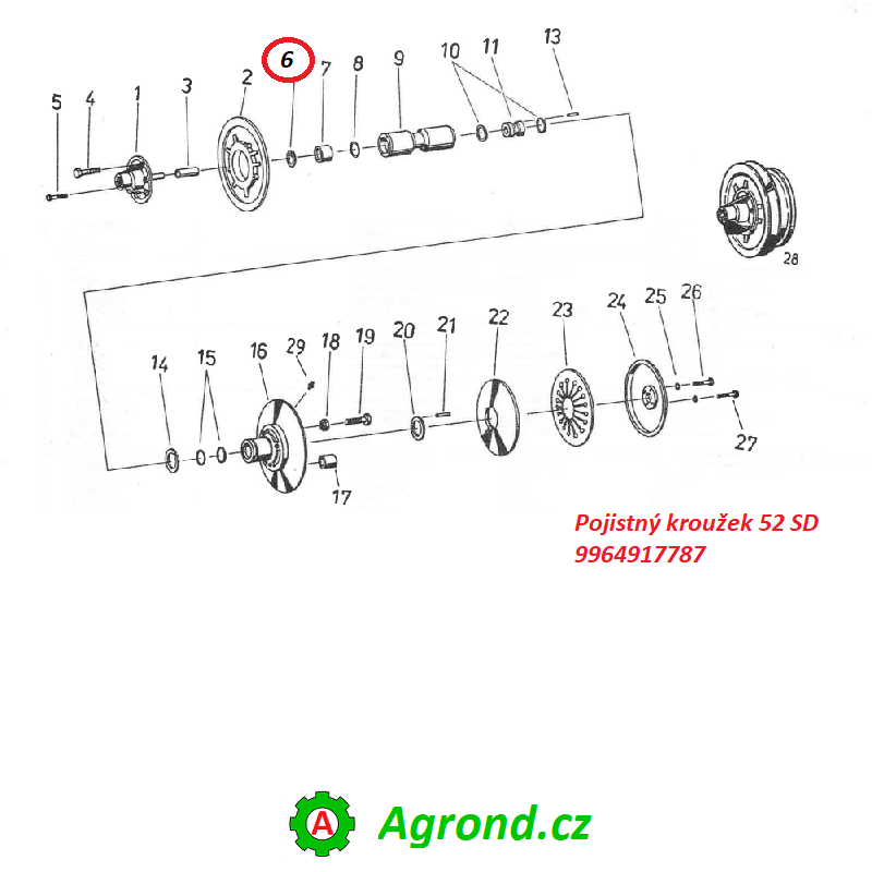 Pojistný kroužek 52 SD 073/06 9964917787 Fortschritt E 524