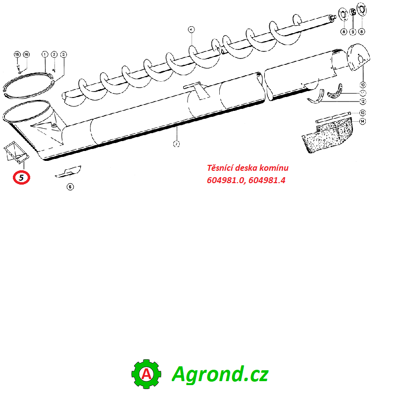 Těsnící deska komínu 604981.0 vhodná pro Claas