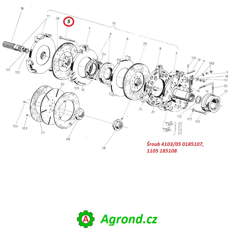 Šroub 4103/05 0185107 Fortschritt ZT 300, ZT 303