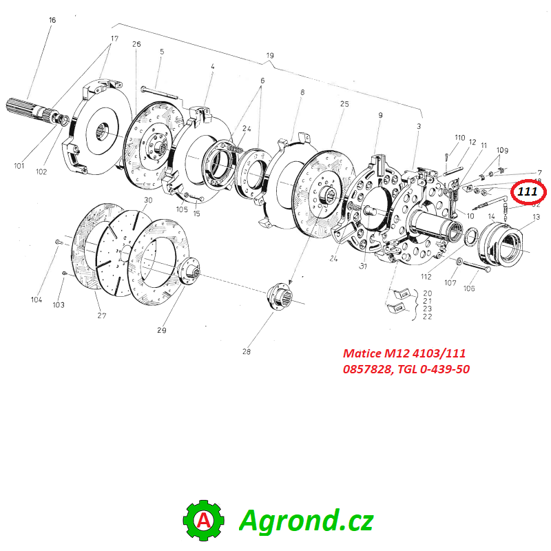 Matice M12 4103/111 0857828 Fortschritt ZT 300, ZT 303