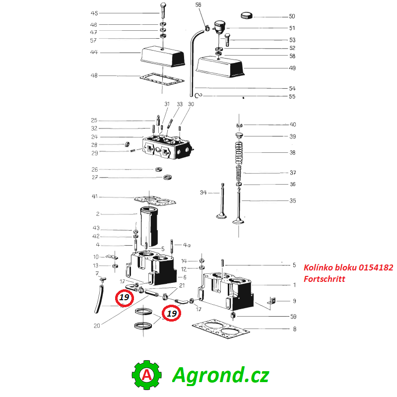 Kolínko bloku 0154182 1500/19 Fortschritt ZT 300, ZT 303