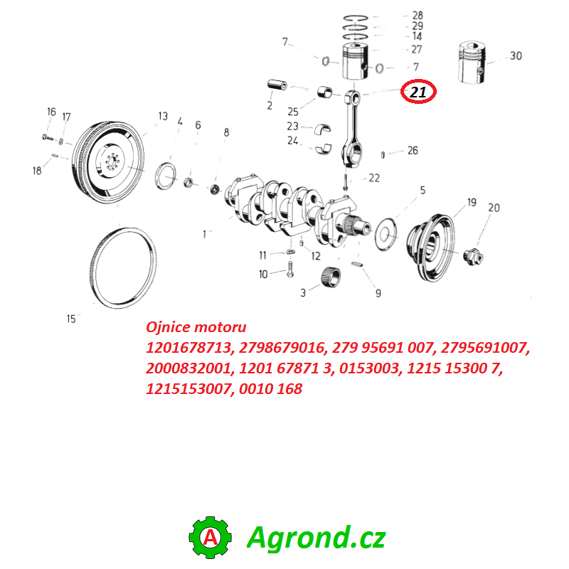 Ojnice motoru 003/21 1201678713 IFA