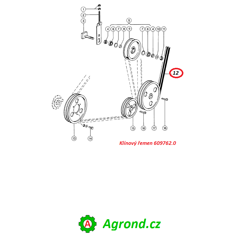 Klínový řemen 609762.0 Claas Optibelt