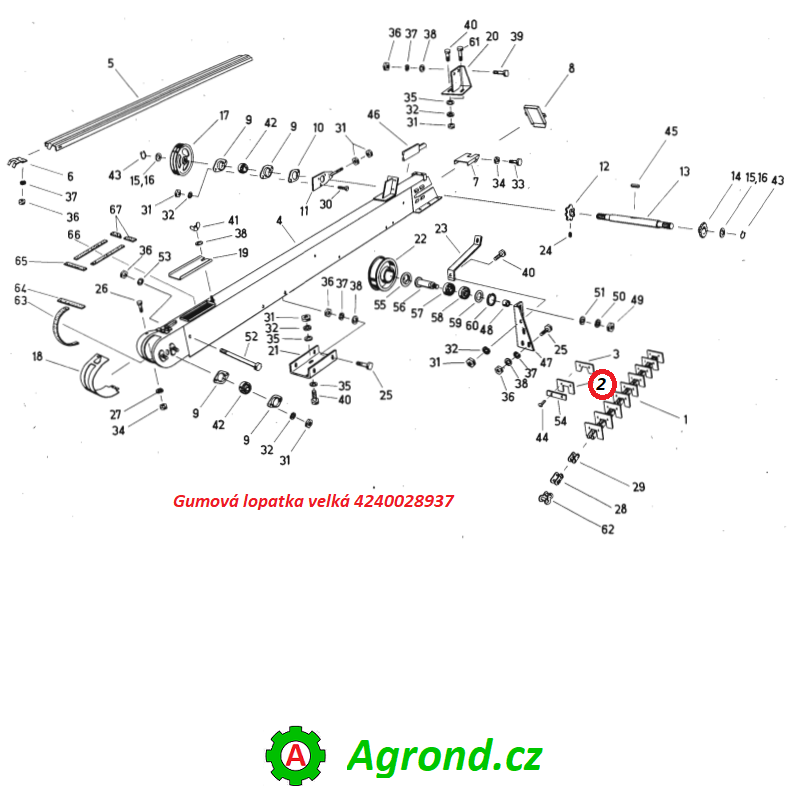 Gumová lopatka velká 4240028937 039/02 Fortschritt E 516