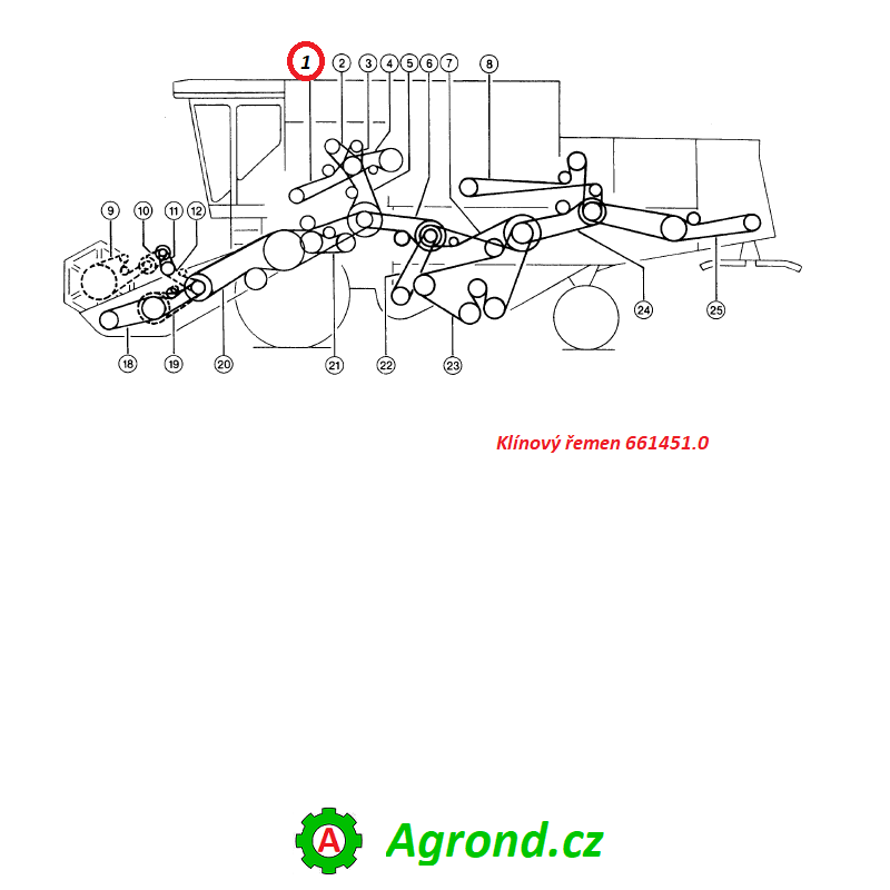 Klínový řemen 661451.0 Claas Optibelt