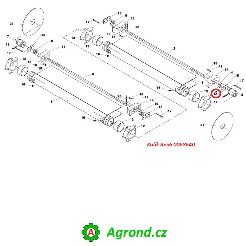 Kolík 8x56 20/06 0068640 RA-80, RA-100
