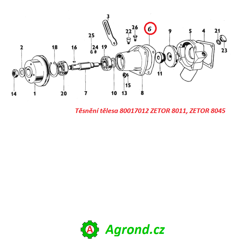 Těsnění tělesa 80017012 ZETOR 8011, ZETOR 8045