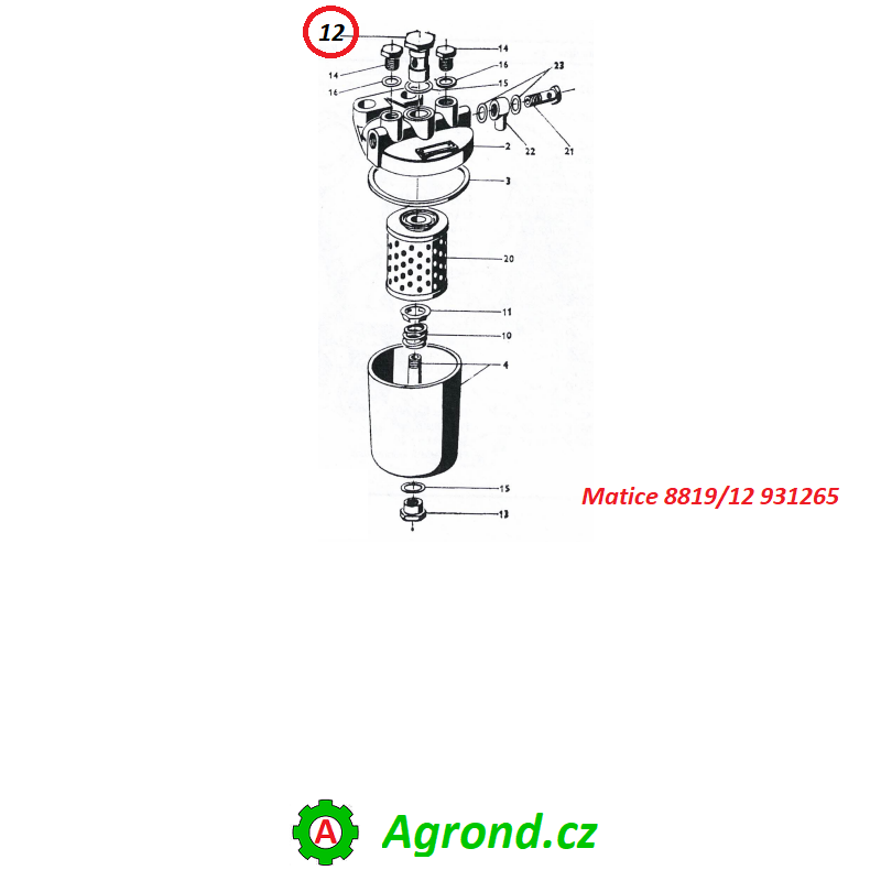 Matice 8819/12 931265 Malotraktor TZ-4K-14