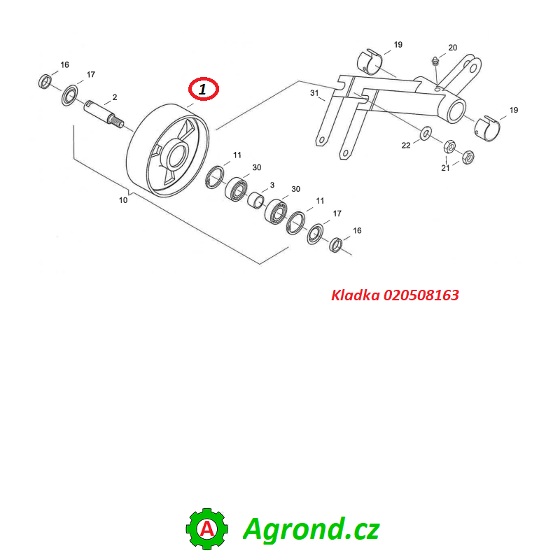 Kladka 020508163 D020/01 CASE CF70