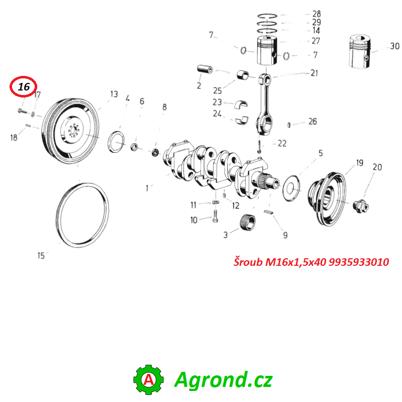 Šroub M16x1,5x40 003/16 9935933010 IFA
