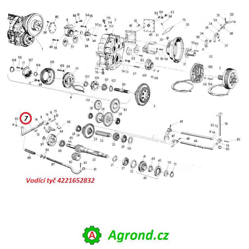 Vodící tyč 003/07 4221652832 Fortschritt E 512