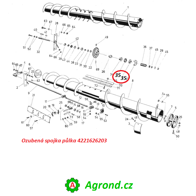Ozubená spojka půlka 004/35 4221626203 Fortschritt E 514