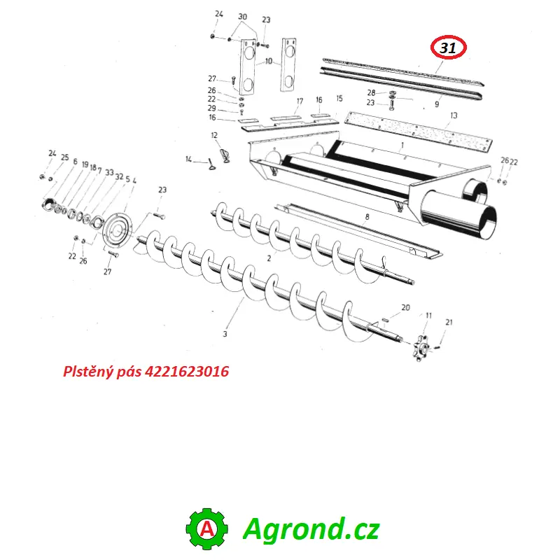 Plstěný pás 022/31 4221623016 Fortschritt E 512