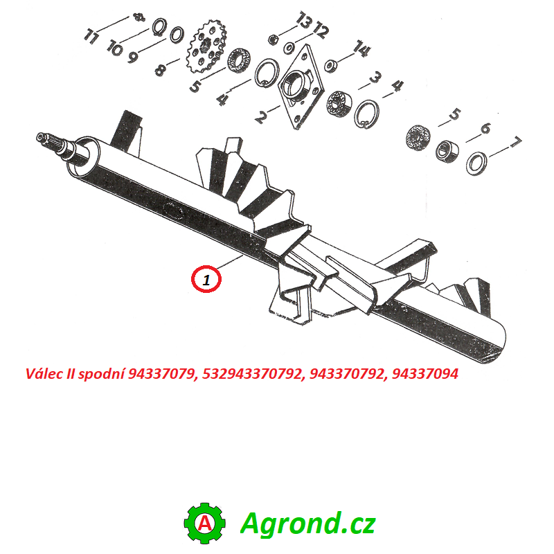 Válec II spodní 15/01 943370792 RUR-10