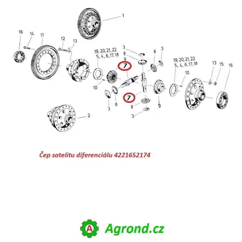 Čep satelitu diferenciálu 005/07 4221652174 Fortschritt E 301