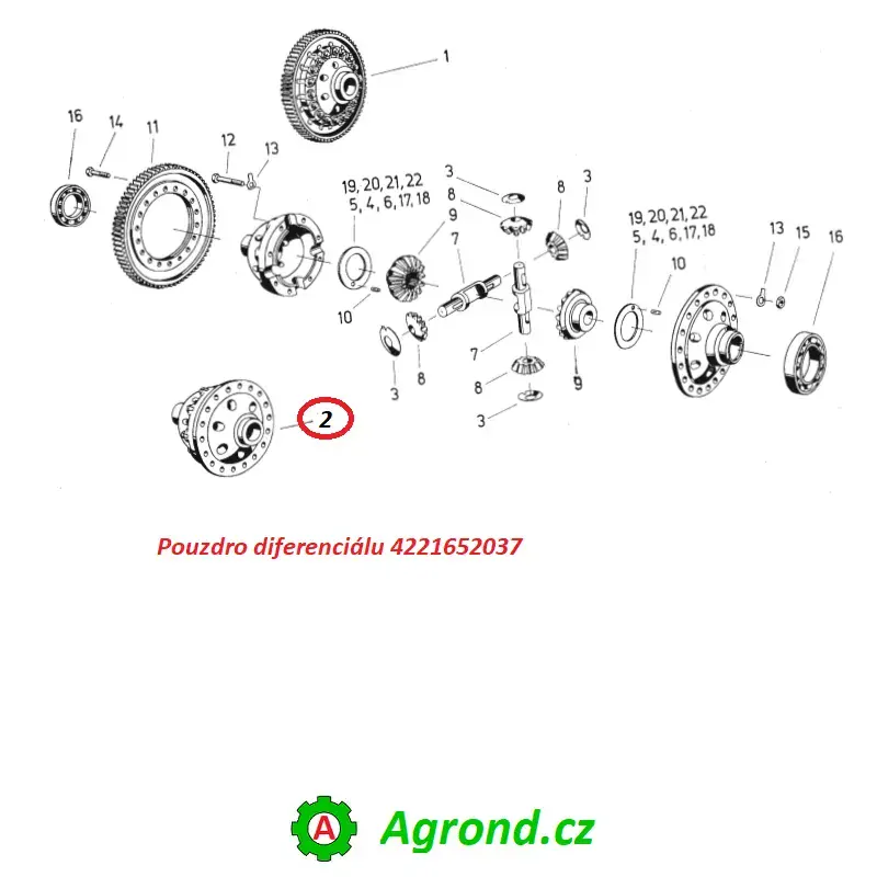 Pouzdro diferenciálu 004/02 4221652037 Fortschritt E 512