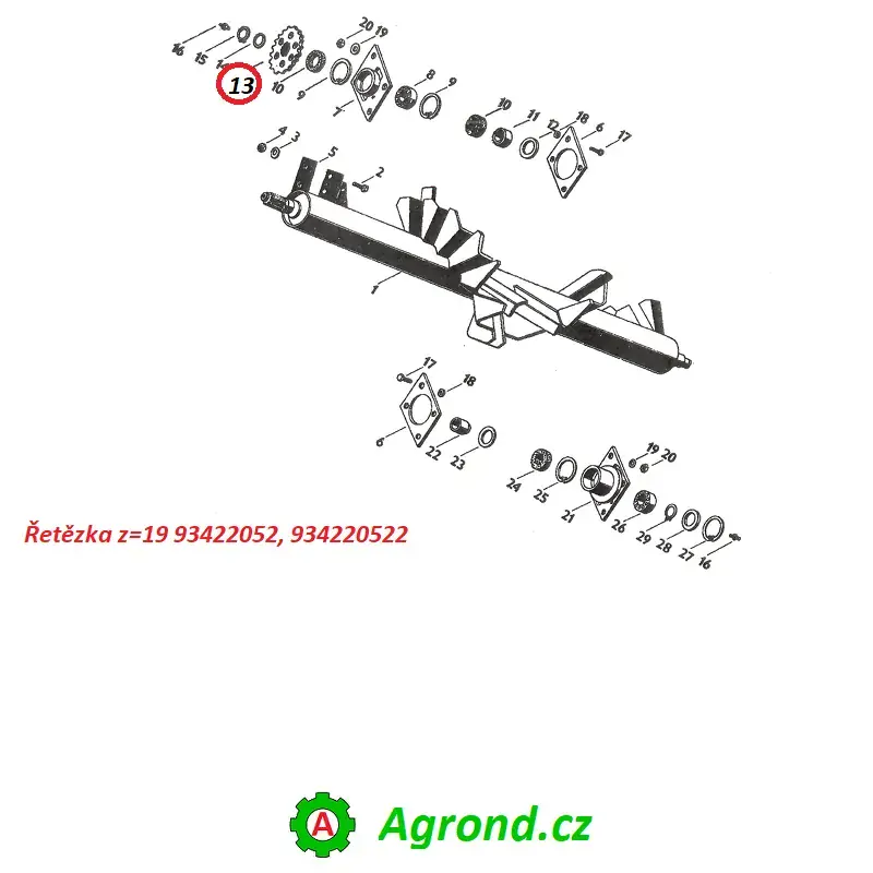 Řetězka z=19 14/13 934220522 RUR-10