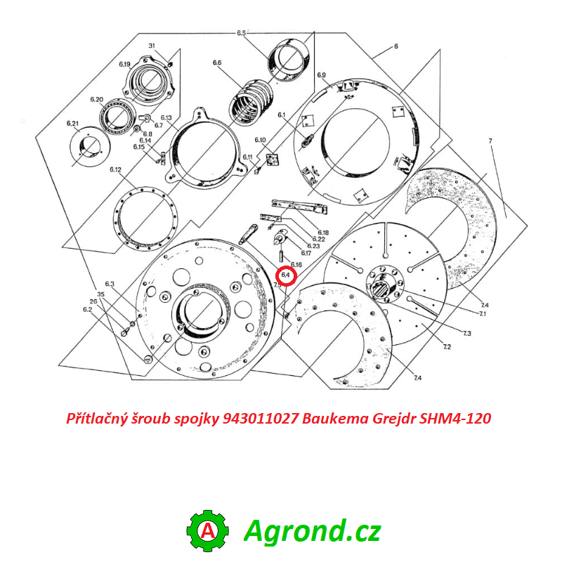 Přítlačný šroub spojky 943011027 Baukema Grejdr SHM4-120